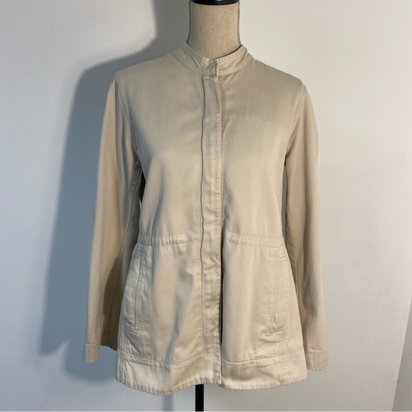 Eileen Fisher Women’s Jacket Beige Cinch Waist Small Minimalist Classic Designer - Picture 1 of 9